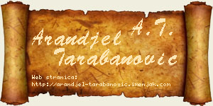 Aranđel Tarabanović vizit kartica